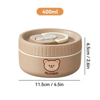 Portable Cute 304 Stainless Steel Insulated Bento Lunch Box For Kids Students Leak-proof Keep Warm Food Container Microwave Safe
