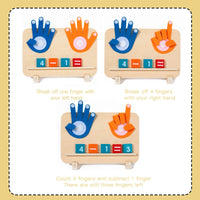 Math Finger Counting Wooden Number Math Learning Games Montessori Toys Intellectual Development Teaching Aids For Toddlers