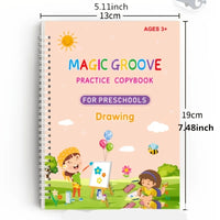 4Pcs Handwriting Workbooks Practice Copybook Magic Reusable Calligraphy Handwriting Tracing Practice Book for Kids Learning