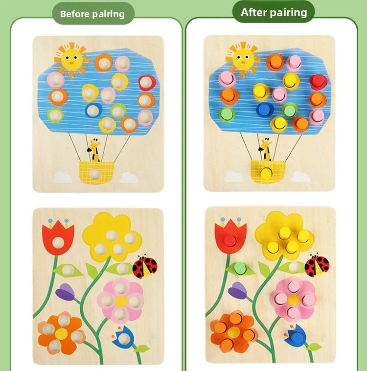 Educational Early Childhood Color Matching Children's Toys Sensory Training Building Blocks Kindergarten Teaching Aids