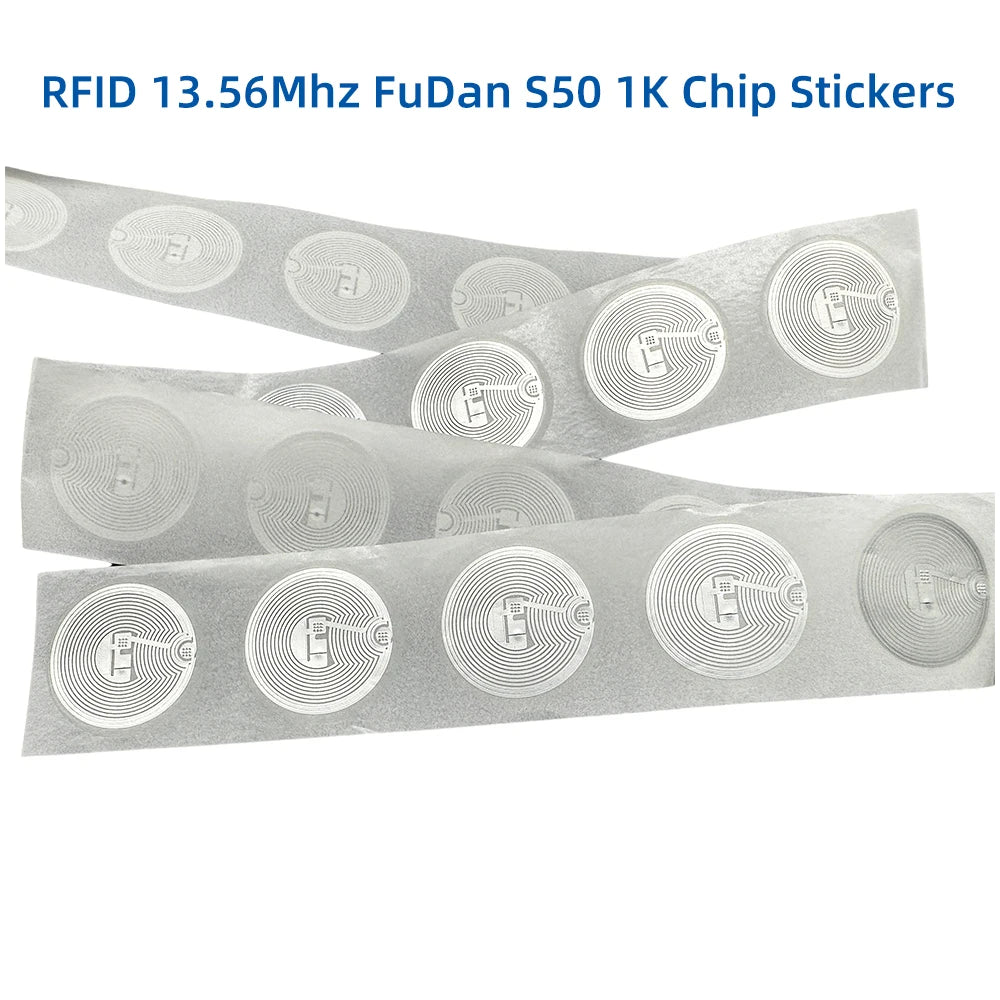 20pcs RFID S50 Smart Tag 14443A Classic 1K EV1 S50 Wet Inlay Sticker F08 1024 Bytes Lable RFID Tags IC M1 TAG