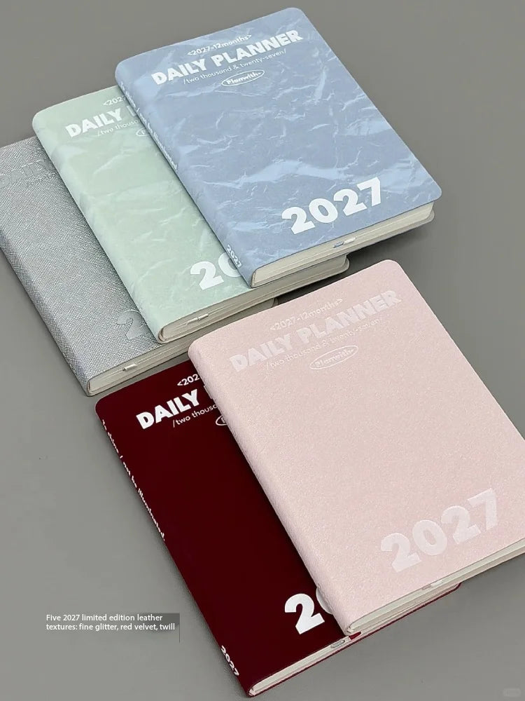 Planwith 2027 Weekly Planner A6 8-Grid Layout Hardcover Agenda Annual Tracker Month Plan Lunar Date Organizer for Adult Student