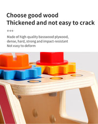 Wooden Montessori Fire Truck - Nut Screw Disassembly Assembly Tool Car, STEM Toy for Toddlers to Develop Hands-On Skills
