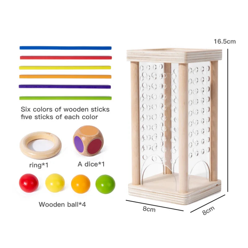 New 3in1 Wooden Stick and Tower Game Arithmetic Early Education Montessori Toys Thinking Training Parent-child Interactive Toy