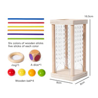 New 3in1 Wooden Stick and Tower Game Arithmetic Early Education Montessori Toys Thinking Training Parent-child Interactive Toy