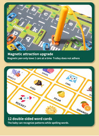 Montessori Magnetic Alphabet Maze Letter Puzzle Wooden Educational Toy Parking Lot Drawing Board Early Learning Activities Gifts