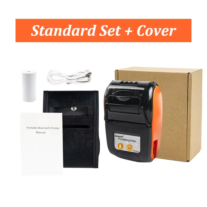 GOOJPRT 58mm Mini Portable Thermal Printer Bluetooth Ticket Bill Receipt POS Printer for Business for IOS/Android Mobile Phone