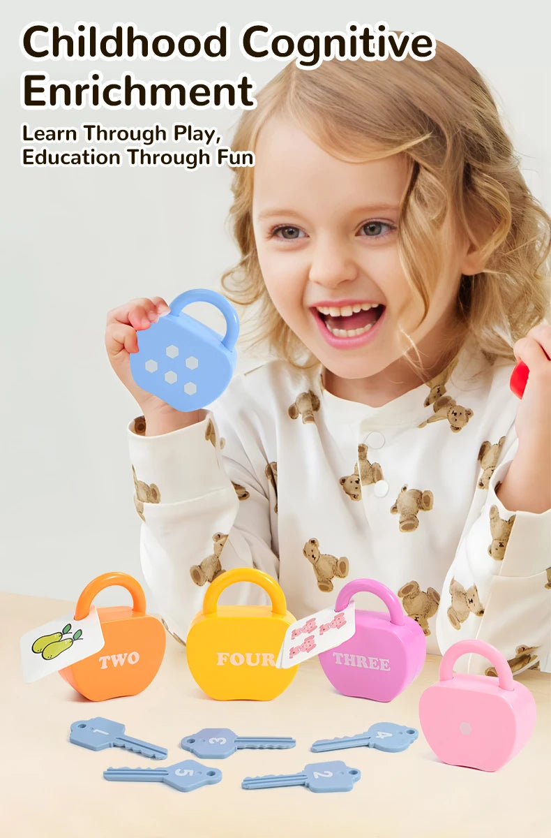 Educational Toy Apple Digital Unlock Toys Fun Number and Letter Match Game for Inspired Learning Toy Gift