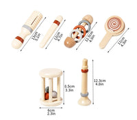 Baby Handheld Bell Musical Instrument Toys Montessori Wooden Gripping Bed Bell Drum Orff Ringing Instrument Percussion Kids Gift