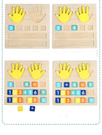 Math Finger Counting Wooden Number Math Learning Games Montessori Toys Intellectual Development Teaching Aids For Toddlers