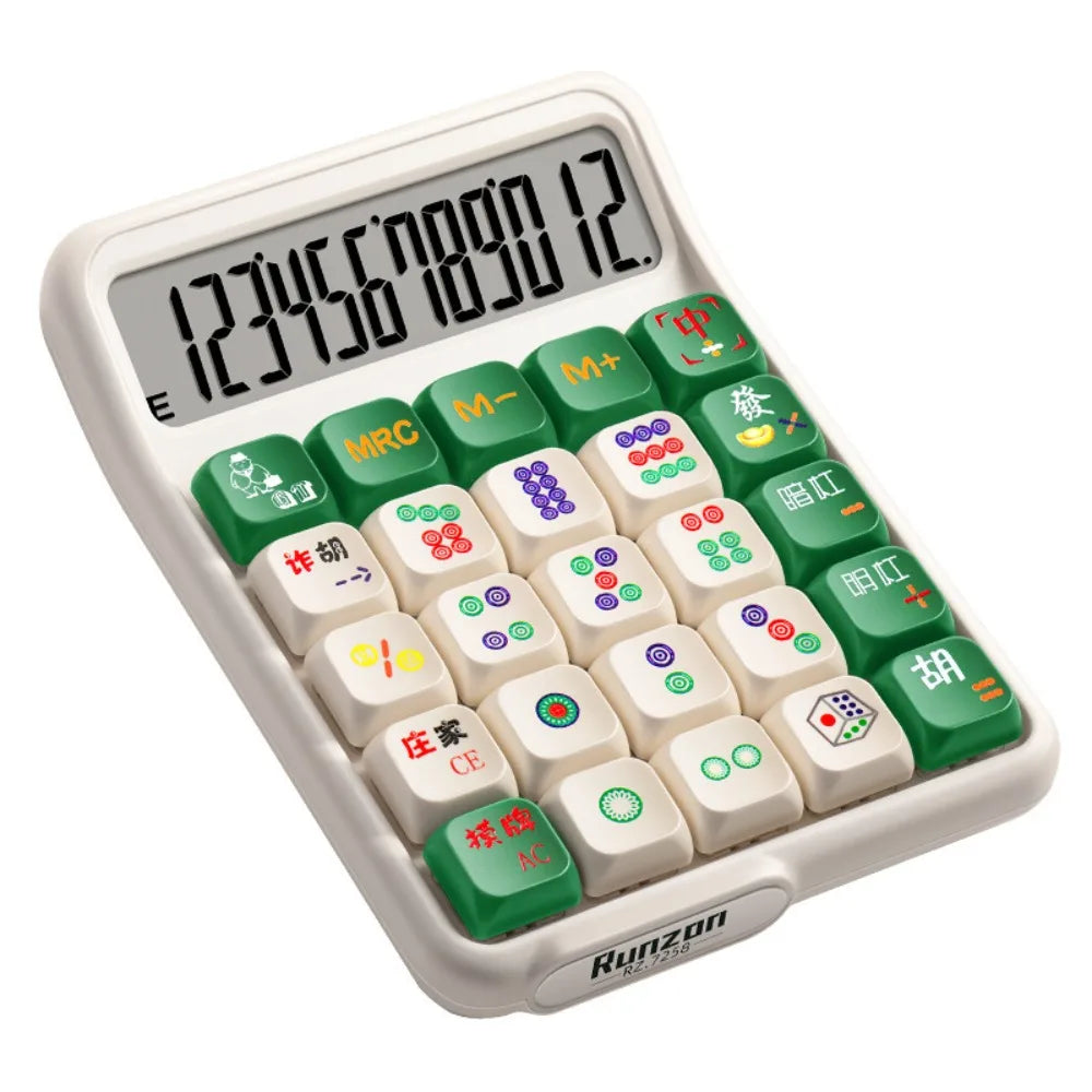 Detachable Mute Mahjong-Sound Calculator Cute Cartoon Electronic Calculators Mechanical Buttons Large Screen