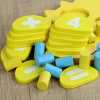 Children's Wooden Hedgehog Ten Digit Counter Ten Grid Game Addition Subtraction Operation Math Toy Number Cognitive Teaching Aid