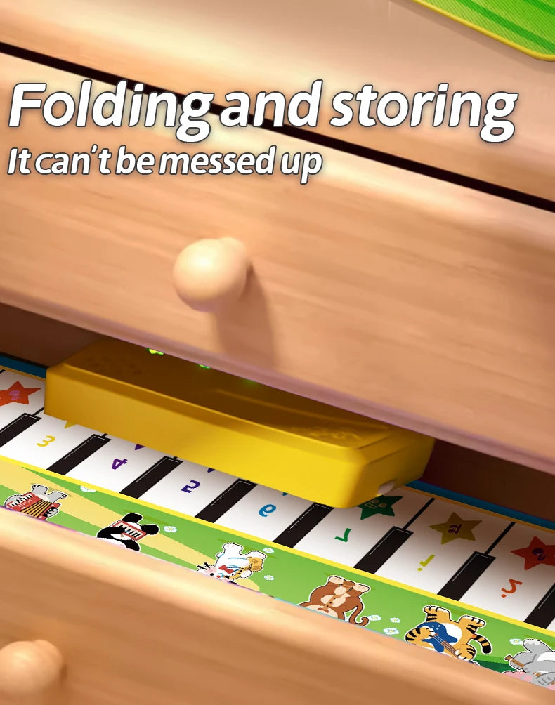 100x36cm Kids Music Piano Mat Toddlers Floor Keyboard Dance Mat with 8 Instrument Sounds Baby Carpet Educational Toys Kids Gifts