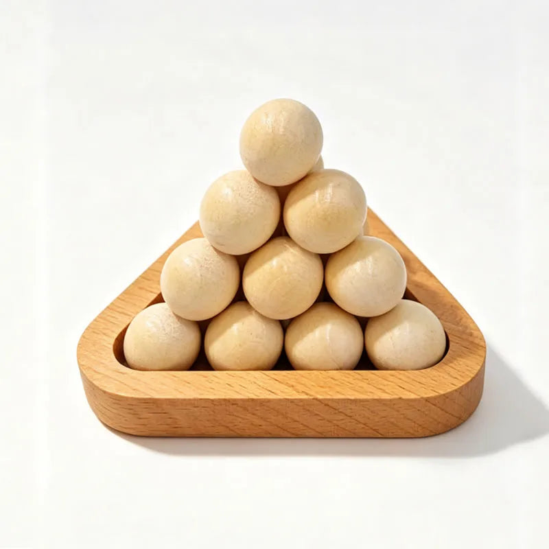Magic Baffling Difficult Brain Teaser 3D Wooden Pyramid Puzzle IQ Logic Training for Adults & Kids Challenge Educational Toys