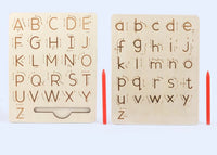 Children Writing Practice Wooden Alphabet Board Alphanumeric Handwritten Track Copy Groove Montessori Toys