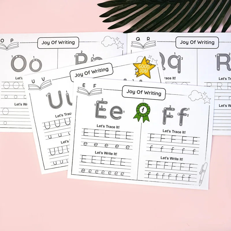 Alphabet Practice Workbook For Kids Handwriting Tracing Picture Book with Stickers Pen Control Training Coloring Book