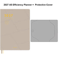 Kinbor 2027 A5 Efficiency Planner Two Days Per Page Notebook To Do List Self-discipline Habit Tracker Time Management Journal