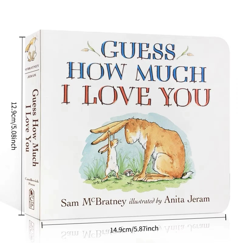 Guess How Much I Love You English Board Book, Toddler Early English Learning, Interactive Learning Book, Preschool Teaching Book