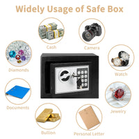0.2 Cubic Feet Electronic Digital Safe, Steel Home Cash Safe and Fireproof Cash Bag for Hiding Safe Cash