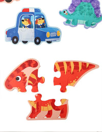 Wooden Jigsaw Puzzles for Toddlers Cartoon Animal Paper Puzzles Montessori Early Learning Education Toys Set Gifts Box for Kids