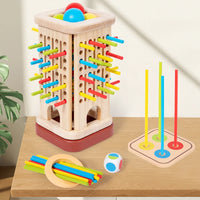 New 3in1 Wooden Stick and Tower Game Arithmetic Early Education Montessori Toys Thinking Training Parent-child Interactive Toy