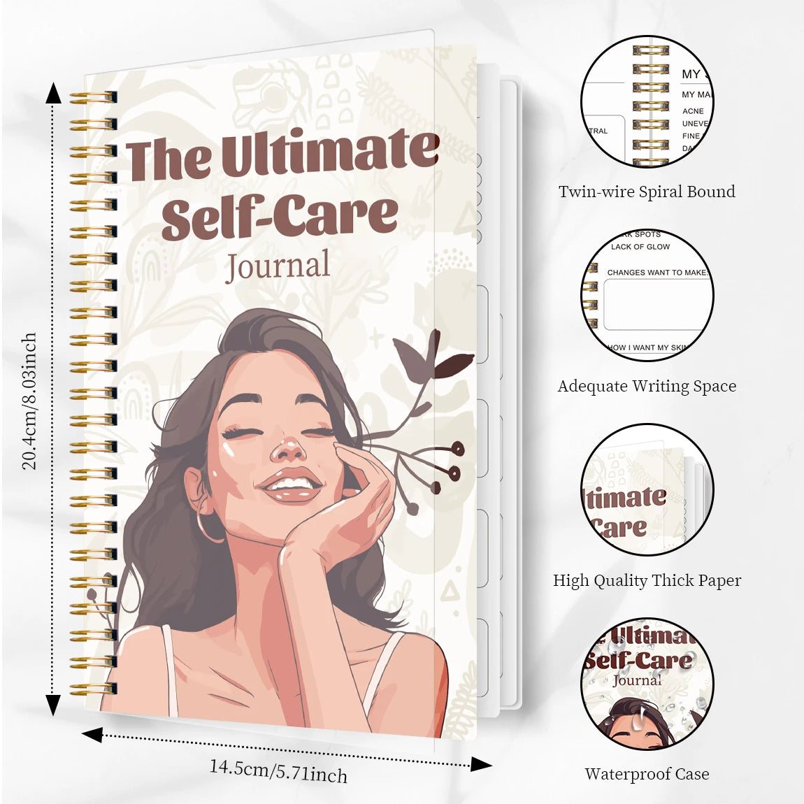 A5 Skincare Journal,Daily Beauty Routine & Product Tracker Notebook with Progress Notes,Self-Care Planner for Women and Teens