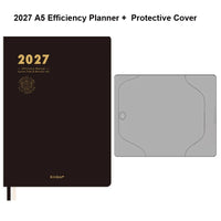 Kinbor 2027 A5 Efficiency Planner Two Days Per Page Notebook To Do List Self-discipline Habit Tracker Time Management Journal