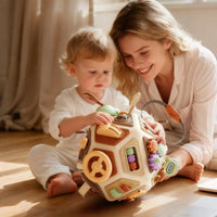 Educational Baby Busy Cube Toys for Toddler, Parent-Child Interaction Activity Busy Cube Sensory Toys for Carseat Plane Travel