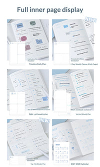 Planwith 2027 Weekly Planner A6 8-Grid Layout Hardcover Agenda Annual Tracker Month Plan Lunar Date Organizer for Adult Student