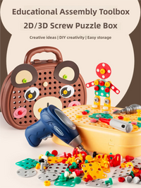 Children's Screw-Twisting Assembly and Disassembly Tool Box Electric Drill Baby Hands-On Educational Toys for Boys