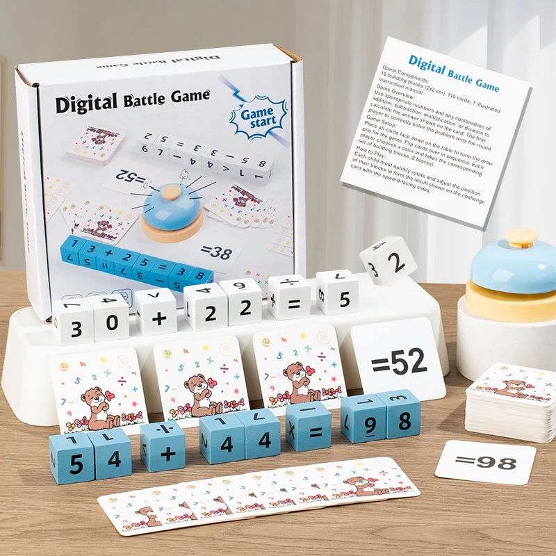 Kids Wooden Number Calculation Battle Blocks Addition Subtraction Multiplication Division Operation Math Games Educational Toys