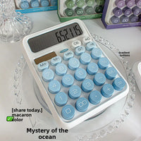 High Aesthetic Solar Calculator Gradient Color Button Battery Dual-Use Suitable for Home, School and Office Supplies