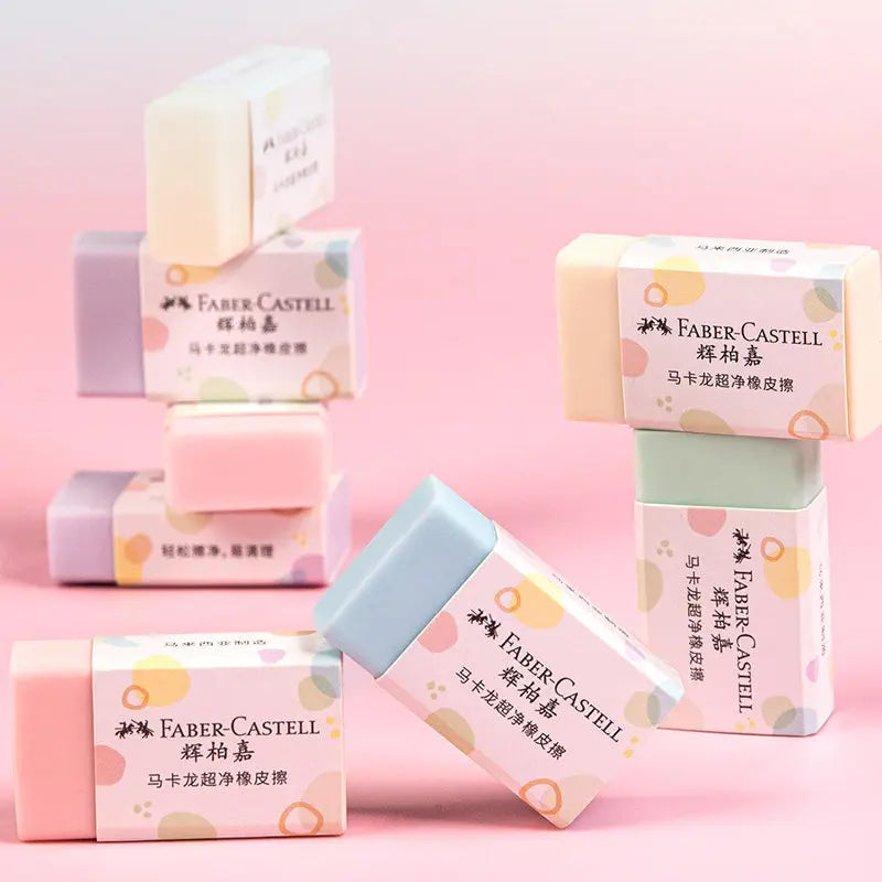 Faber-Castell Pencil Eraser 4/18 Pcs Macaroon Color Clean Rubber Eraser Set Portable School Office Supplies Student Stationery