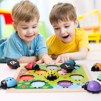 Montessori Counting Beetle Wooden Educational Toys for Kids Ladybug Stick Counting Game Math Toy Number Learning Early Education
