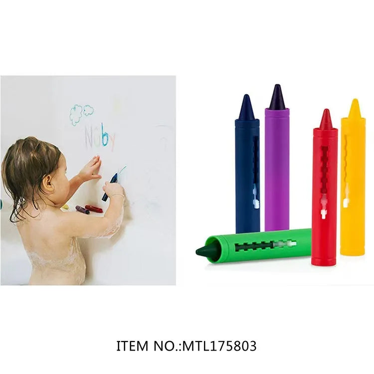 6pcs set Washable Bath Crayons-Colorful, Easy-Clean Markers for Youngsters, Fun Shower Draw in the Tub Graffiti Toy