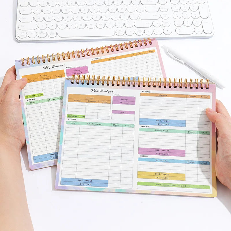 B5 Spiral Household Expense Account Book Daily Weekly Finance Budget Planner Cash Income Expenditure Saving Tracker Notebook