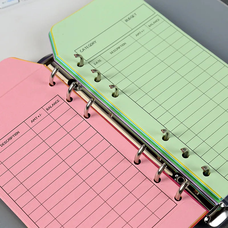 Set of 13 Vibrant Binders(1 Binder+12 Color Envelope), Cash Envelope Organizer - For Tracking Weekly and Monthly Spending Report