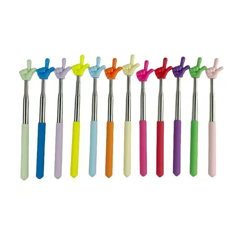 Retractable Hand Shape Reading Pointer Stick Stretchable Teaching Guidance Stick Kids Reading Tool Classroom Instruction Pointer