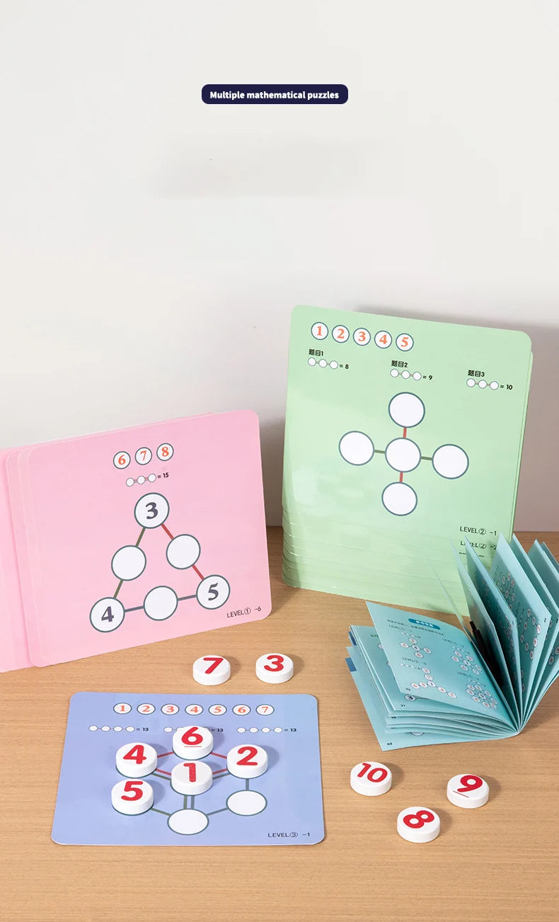 Children's Wooden Math Chart Toy Thinking Training Game Early Education Cognitive Learning Number Recognition Teaching Aids Toy