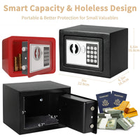 0.2 Cubic Feet Electronic Digital Safe, Steel Home Cash Safe and Fireproof Cash Bag for Hiding Safe Cash