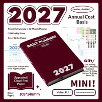 Planwith 2027 Weekly Planner A6 8-Grid Layout Hardcover Agenda Annual Tracker Month Plan Lunar Date Organizer for Adult Student