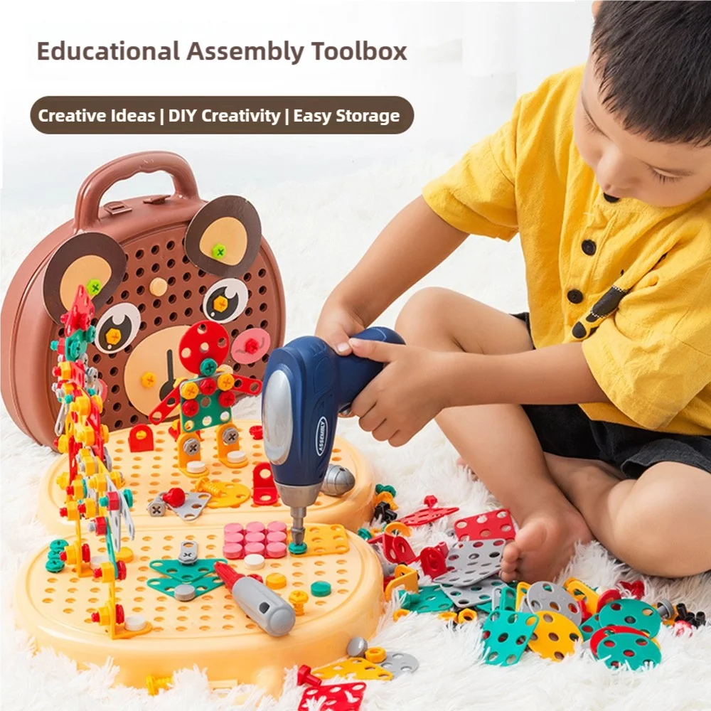 Children's Screw-Twisting Assembly and Disassembly Tool Box Electric Drill Baby Hands-On Educational Toys for Boys