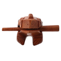 1 set 11CM Natural Wood Frog Guiro Instrument Handcrafted Percussion Toy Halloween Desktop Animal Sound Maker Musical Decor Wave