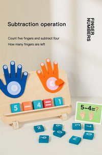 Math Finger Counting Wooden Number Math Learning Games Montessori Toys Intellectual Development Teaching Aids For Toddlers