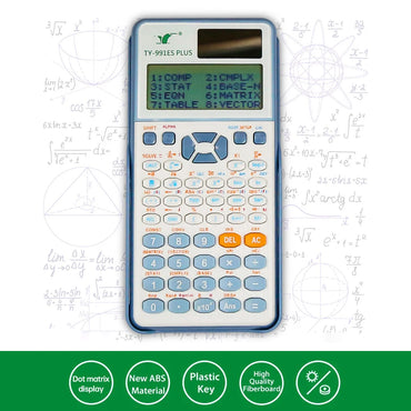 【New】Scientific Calculators Math Calculator with 417 Function HD Dot Matrix Display 96*31) Dual Power Supply
