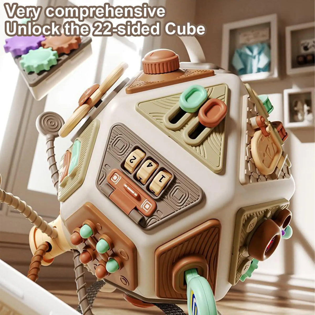 Educational Baby Busy Cube Toys for Toddler, Parent-Child Interaction Activity Busy Cube Sensory Toys for Carseat Plane Travel