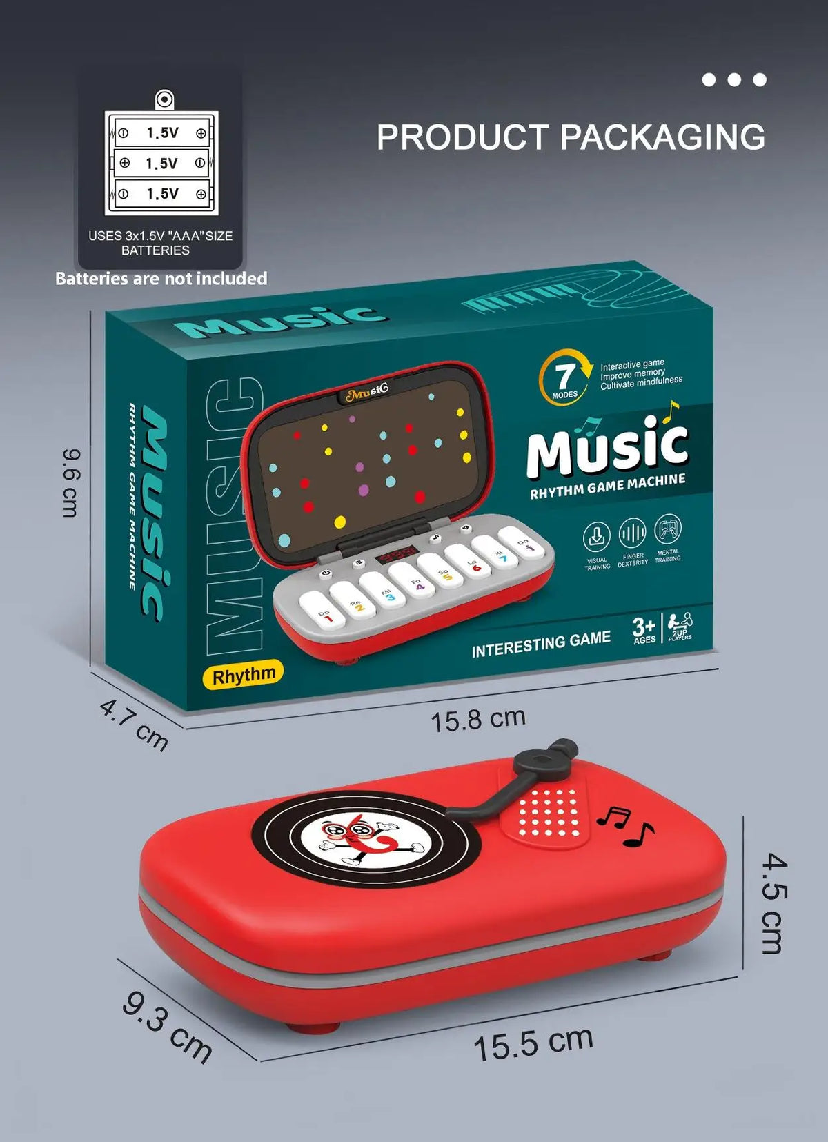 Electronic Music Rhythm Puzzle Game Machine Light Up Sensory Fast Push Organ Montessori Educational Travel Toy Christmas Gifts
