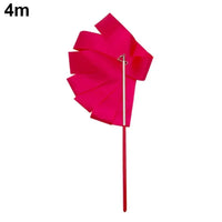 2M/4M Colorful Rythmic Gymnastics Ribbon Dance Ribbon Rhythmic Twirling Gymnastic Rod Ballet Training Streamer Art Stick W2H5