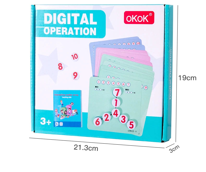 Children's Wooden Math Chart Toy Thinking Training Game Early Education Cognitive Learning Number Recognition Teaching Aids Toy