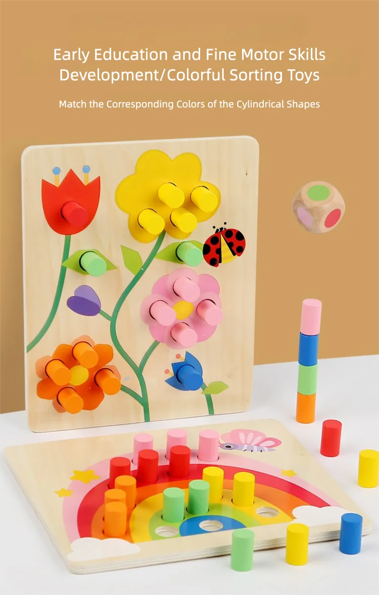 Educational Early Childhood Color Matching Children's Toys Sensory Training Building Blocks Kindergarten Teaching Aids